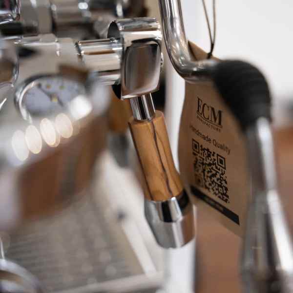 Brand New Custom White ECM Mechanika Slim With Timber Kit Coffee Machine