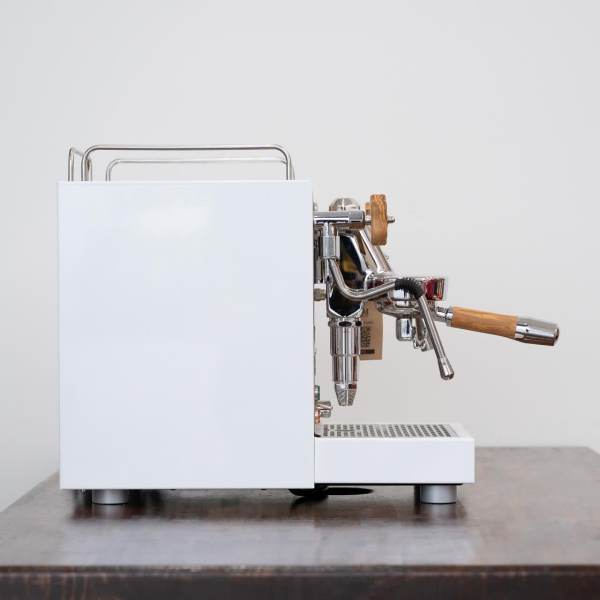 Brand New Custom White ECM Mechanika Slim With Timber Kit Coffee Machine