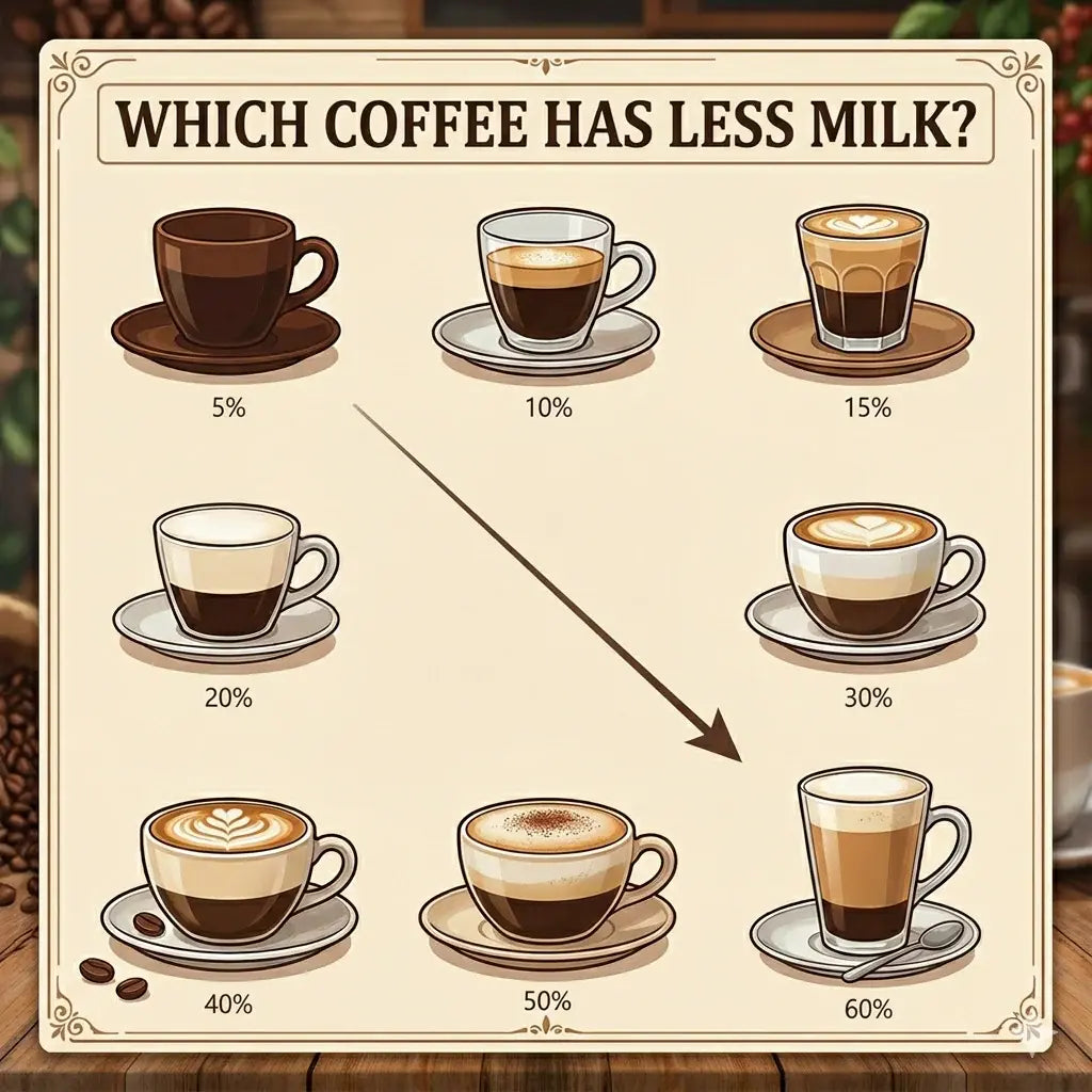 Which Coffee Has Less Milk? A Complete Guide to Coffee Types & Drinks