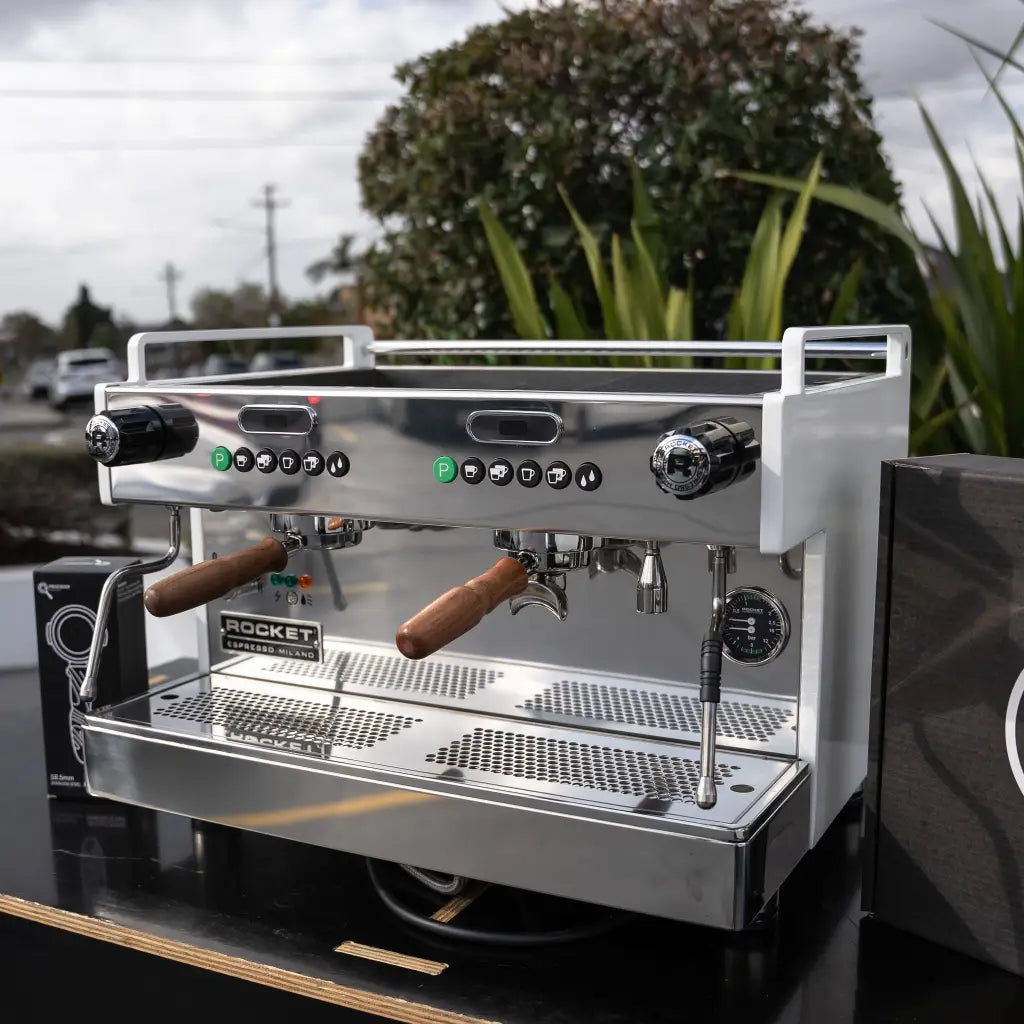 Boxer Cooker Buy 2 Group Rocket Boxer In Custom White With Precision Walnut Handles ...