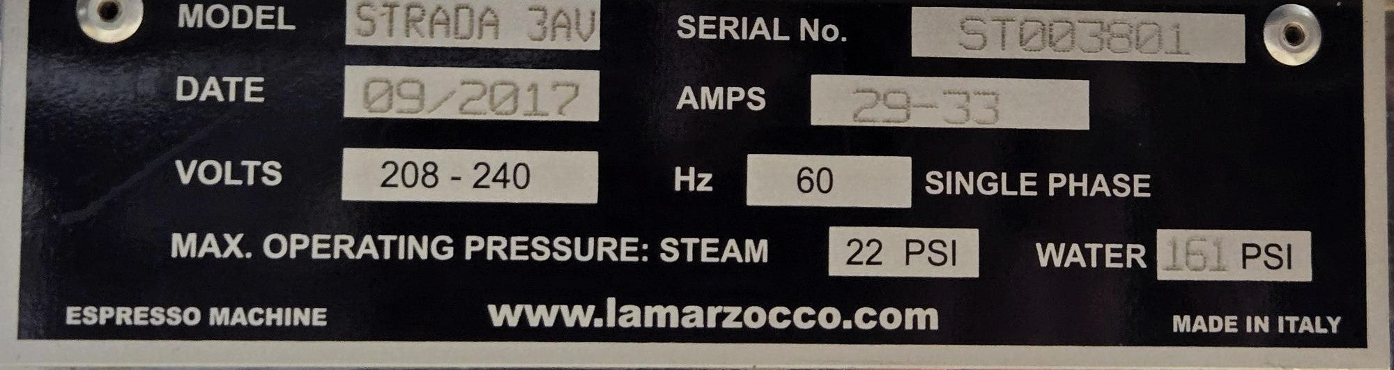 La Marzocco Strada 3AV 3 Group Espresso