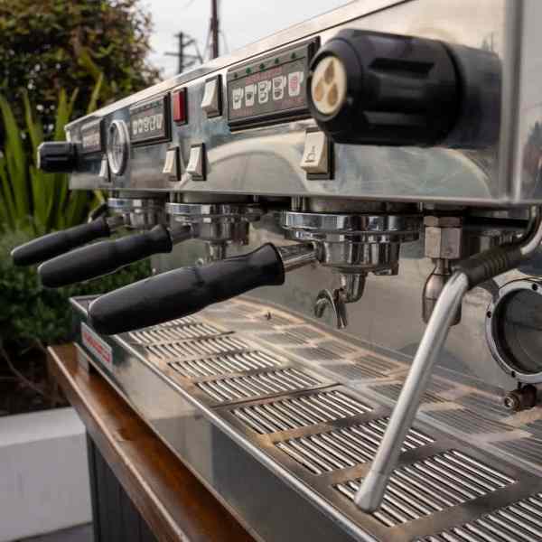 Pre Loved Red 3 Group La Marzocco Linea AV Commercial Coffee Machine