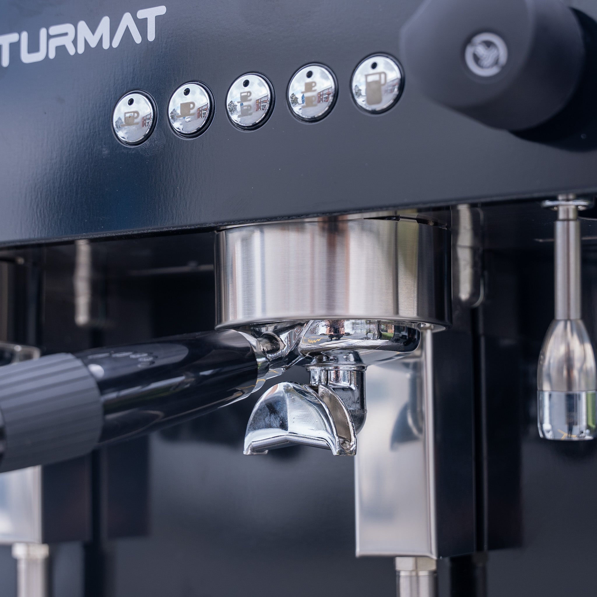 Black Futurmat Ottima & DIP DS-68 Grinder + Precision Accessories & Stainless Steel Coffee Cart Package