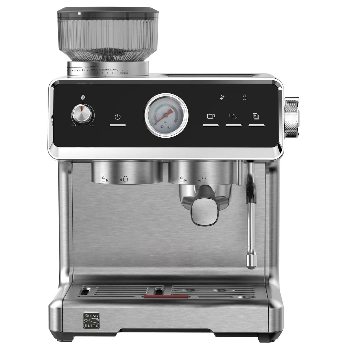 Kenmore Elite Auto-Tamping Espresso Machine With Grinder Stainless Ste ...