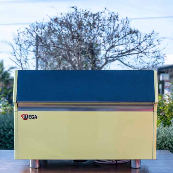 Stunning Custom Yellow Wega Atlas 2 Group Commercial Coffee Machine