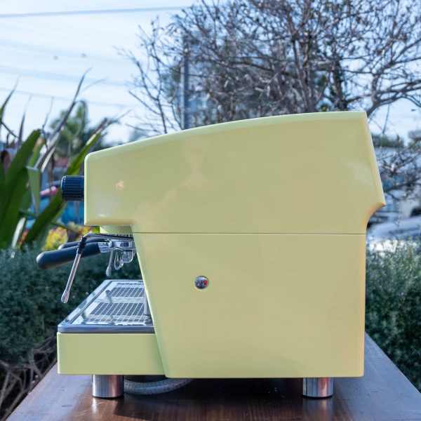 Stunning Custom Yellow Wega Atlas 2 Group Commercial Coffee Machine