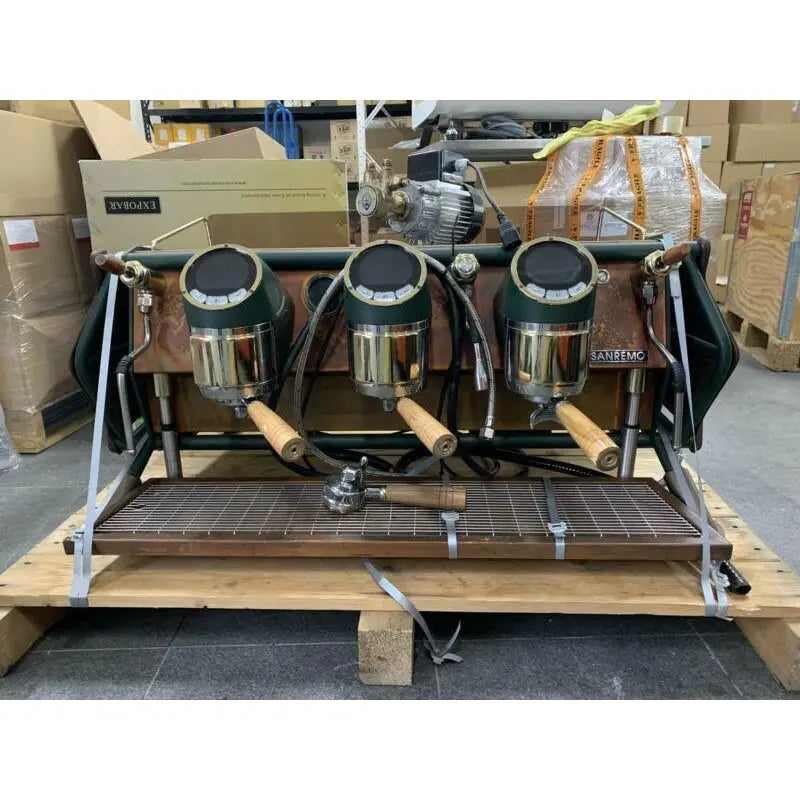 Buy Custom 3 Group Sanremo Cafè Racer In Copper&gold Coffee Machine ...