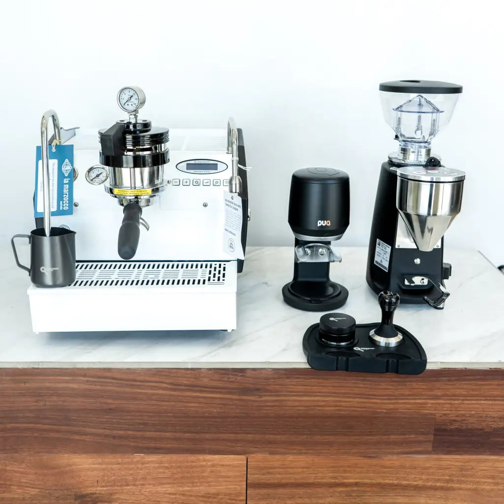 CUSTOM GLOSS WHITE LA MARZOCCO GS3 MP + PUQ PRESS MINI +