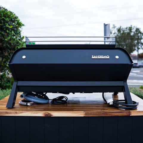 Pre-loved Sanremo F18 2 group commercial espresso machine in black