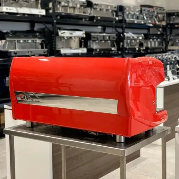 Immaculate 3 Group Wega Polaris in Red Commercial Coffee