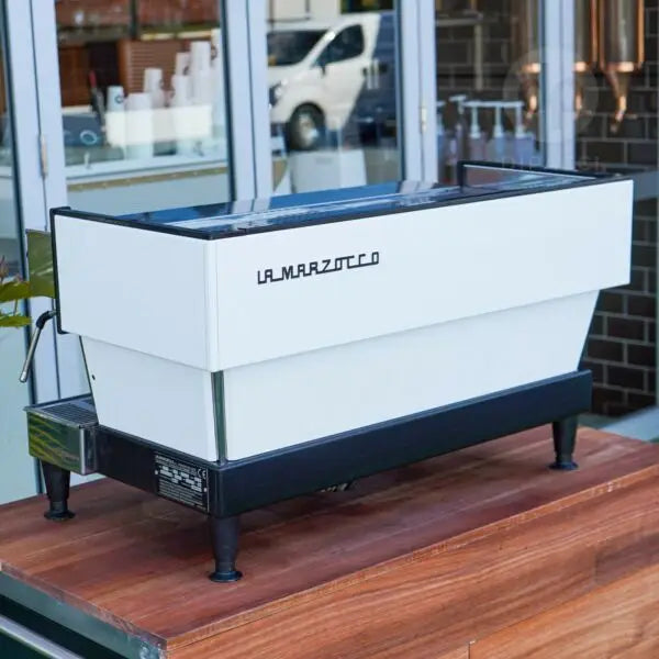 Immaculate Custom White La Marzocco Linea Commercial Coffee