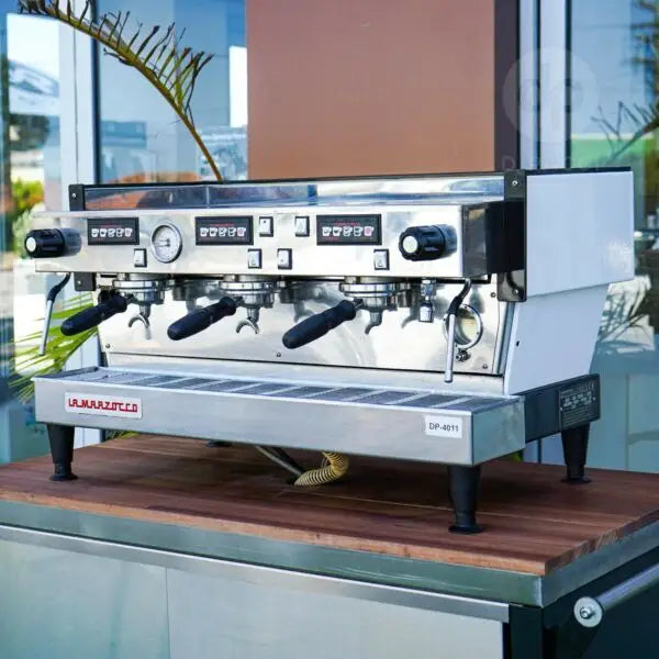 Immaculate Custom White La Marzocco Linea Commercial Coffee