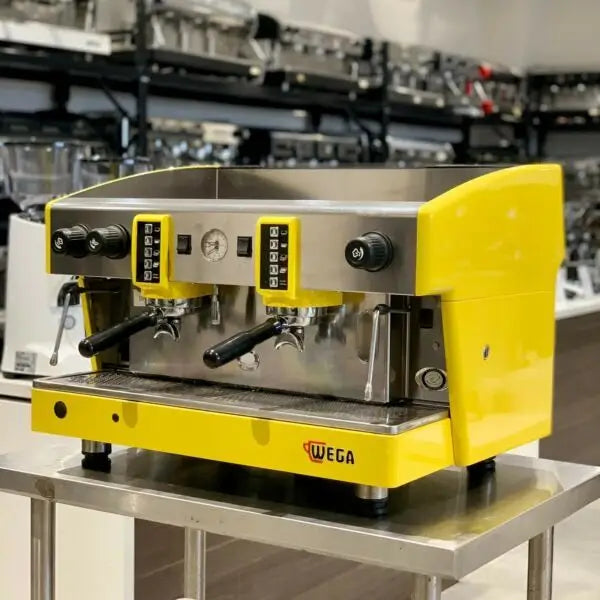 Immaculate Yellow 2 Group Wega Atlas Commercial Coffee