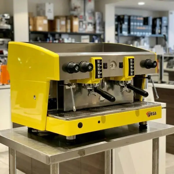 Immaculate Yellow 2 Group Wega Atlas Commercial Coffee