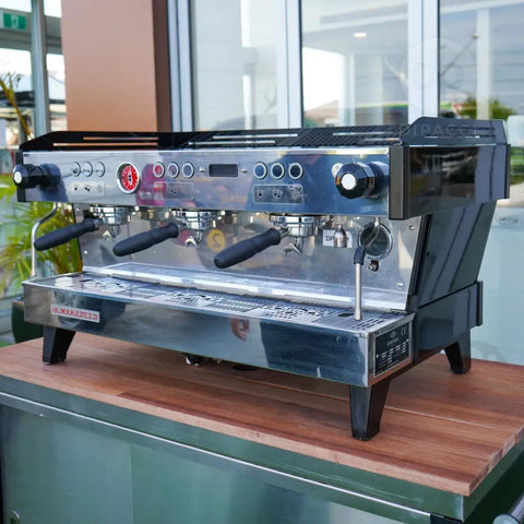 As new La Marzocco 3 group PBR ABR jet black commercial coffee machine