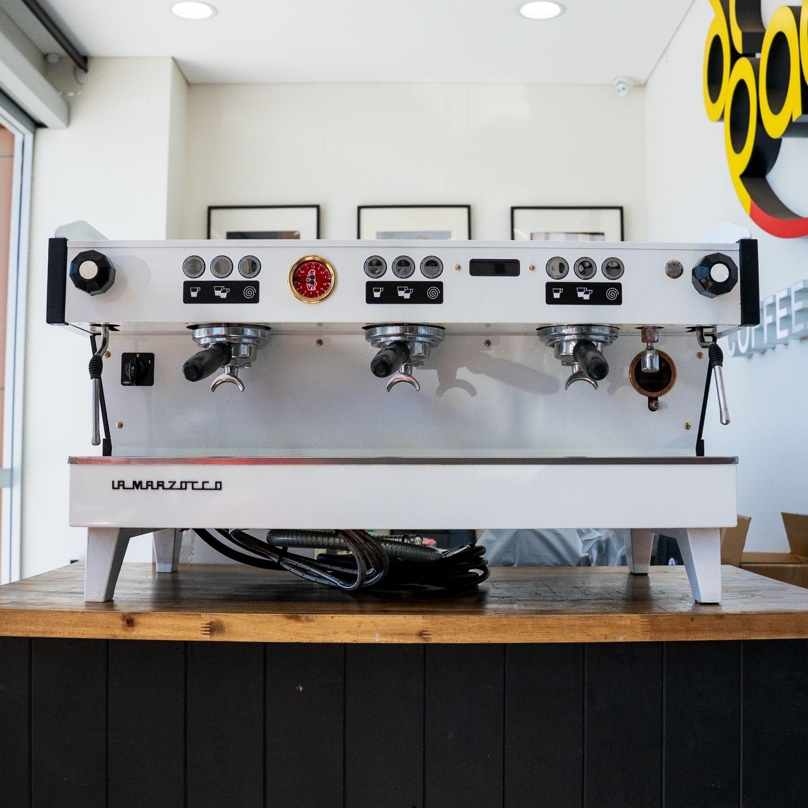 Late Model La Marzocco Linea PB 3 Group White Tall Cup Machine