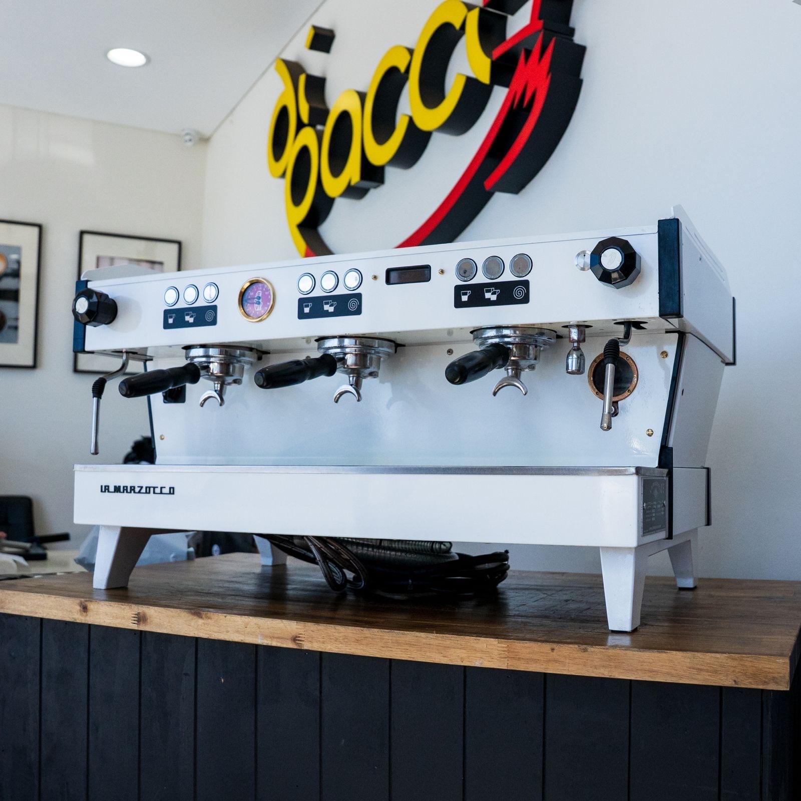 Late Model La Marzocco Linea PB 3 Group White Tall Cup Machine