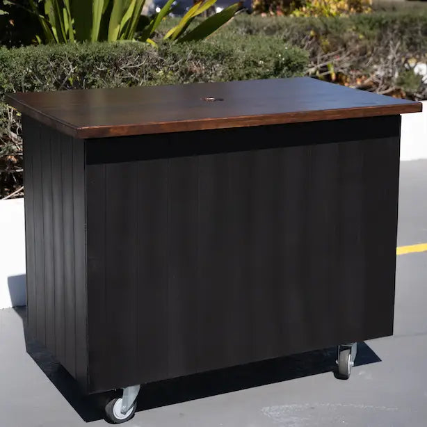 Provincial Coffee Cart (Black & Dark Wood)