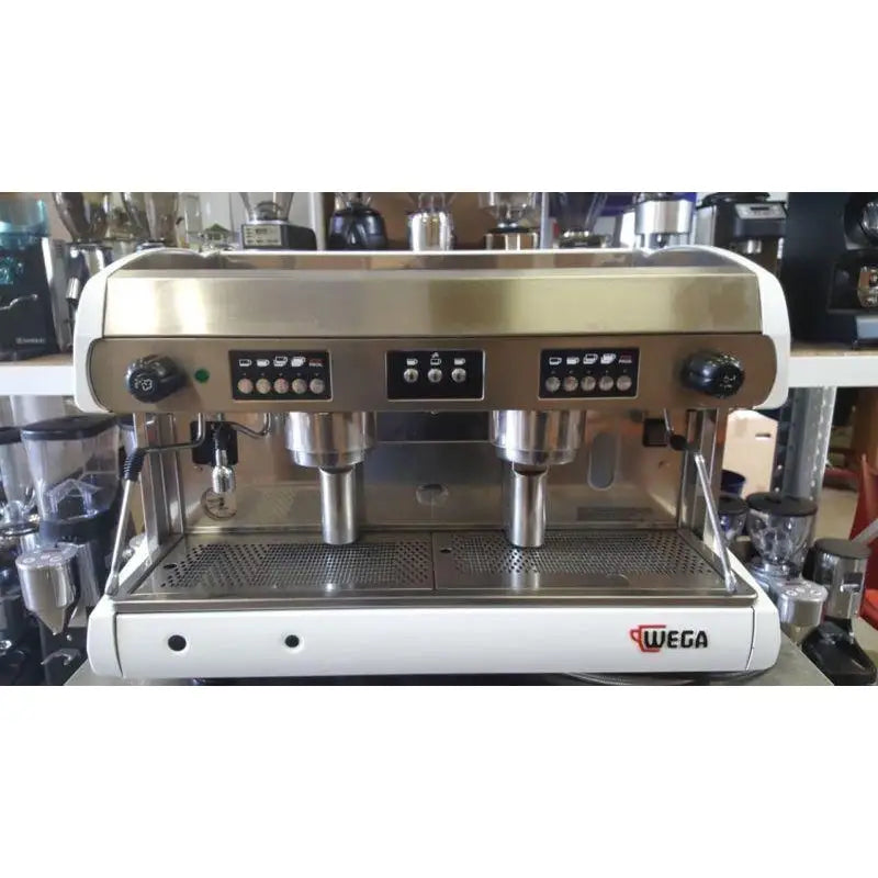 Re-furbished 2 Group Wega Polaris In White Commercial Coffee