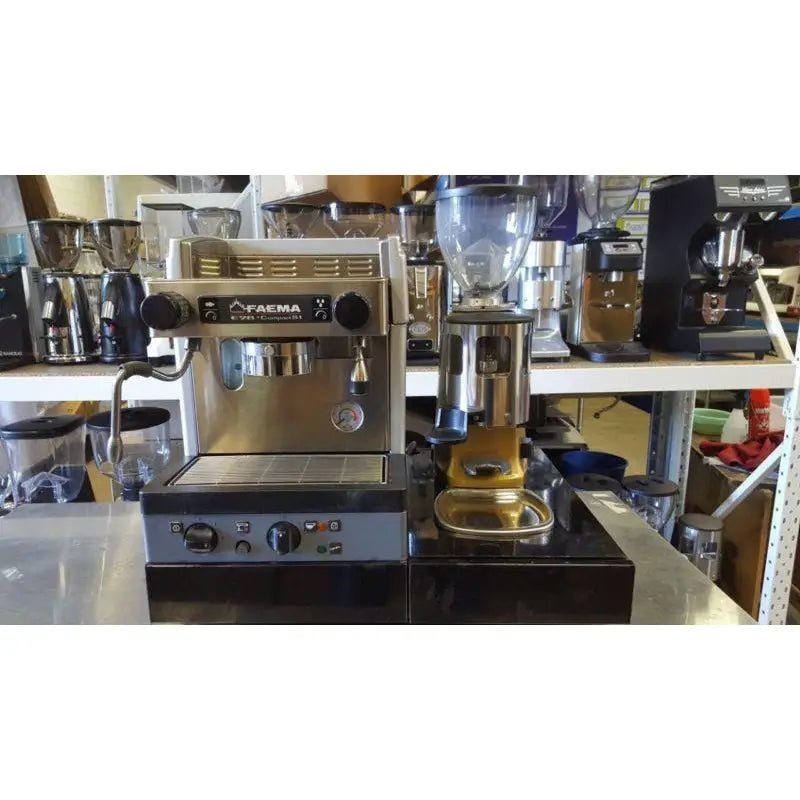 Used Faema E98 S1& Mazzer Mini With Knock Box Package - ALL