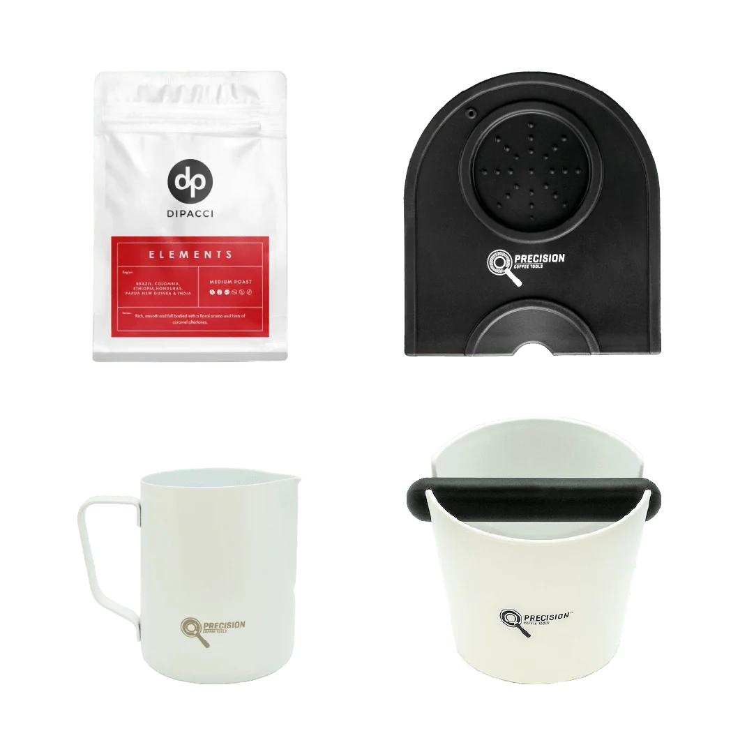 White Rancilio 2025 Silvia Bundle (Free Precision GS7 + Di Pacci Elements 250g + Precision Accessories) - Australia - Di Pacci